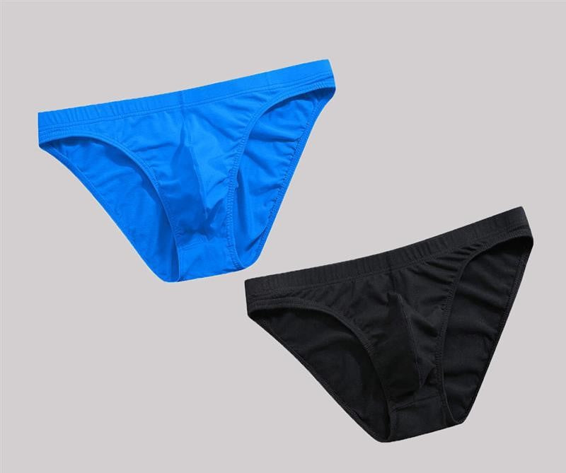 New Men's Ice Silk Briefs Sexy Breathable Low-Rise Thin Nylon Briefs