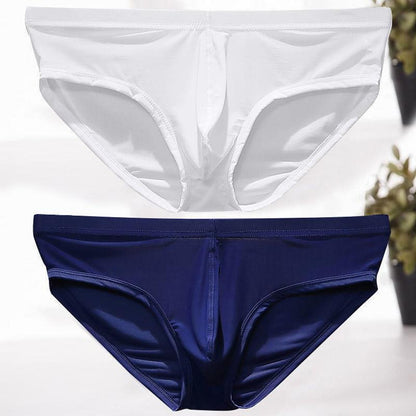 Men's ice silk briefs summer thin breathable panties convex shorts