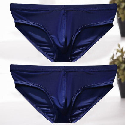 Men's ice silk briefs summer thin breathable panties convex shorts