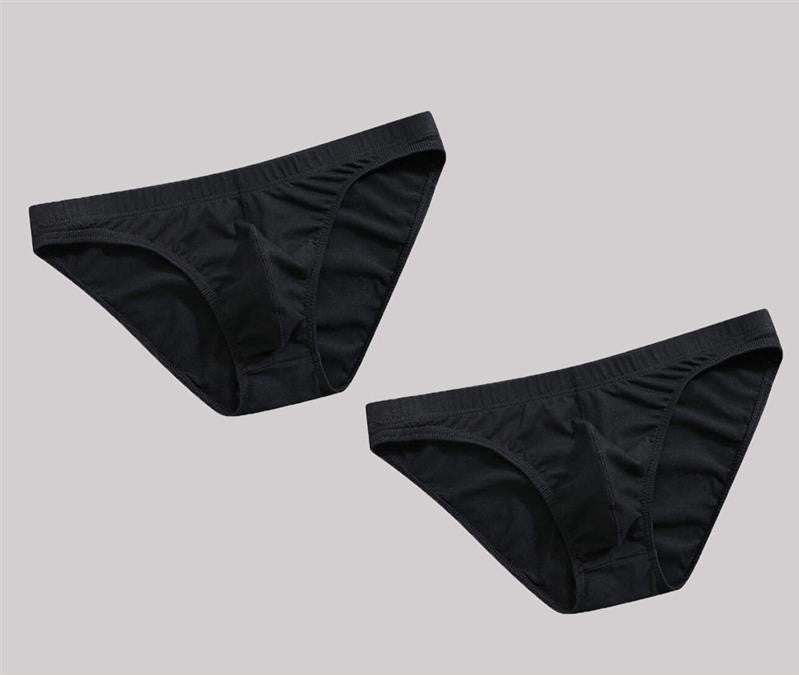 New Men's Ice Silk Briefs Sexy Breathable Low-Rise Thin Nylon Briefs