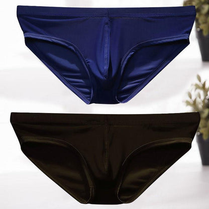 Men's ice silk briefs summer thin breathable panties convex shorts