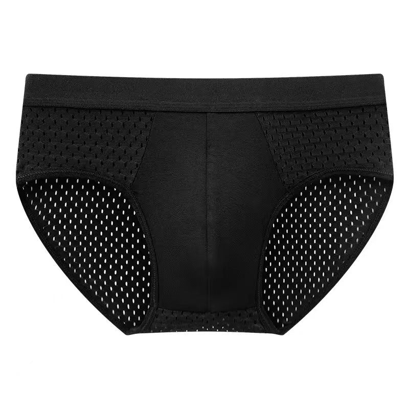 4 Packs Ice Silk Mesh Men's Briefs Men's Briefs Breathable Mesh Summer Briefs