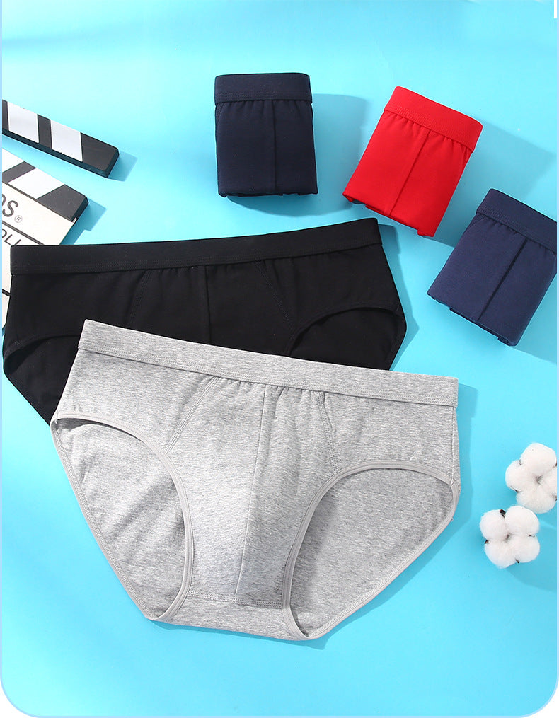 New pure cotton men's underwear high waist breathable large size briefs plus fat guy loose red fat pants