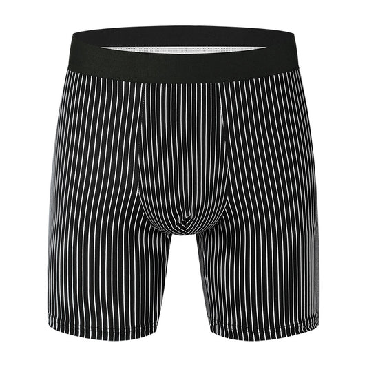 Men's Underwear Men's Long Boxer Briefs Striped Boxer Shorts Fashion Trend New