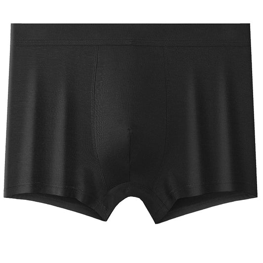 Men's boxer briefs modal high elastic large size sexy solid color boys seamless mid-waist shorts