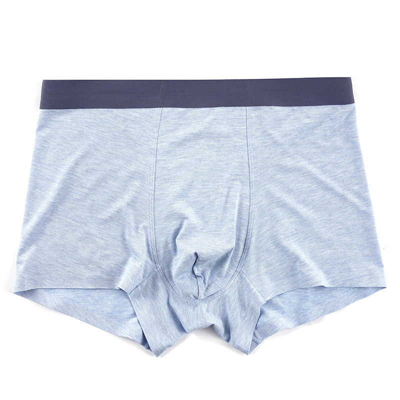 Modal underwear men's solid color one-piece seamless underwear mid-waist boxer shorts