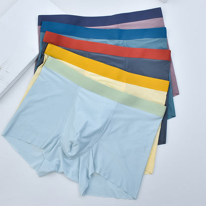 Men's ice silk seamless underwear boys' boxer briefs summer thin comfortable breathable boxer briefs men's large size shorts