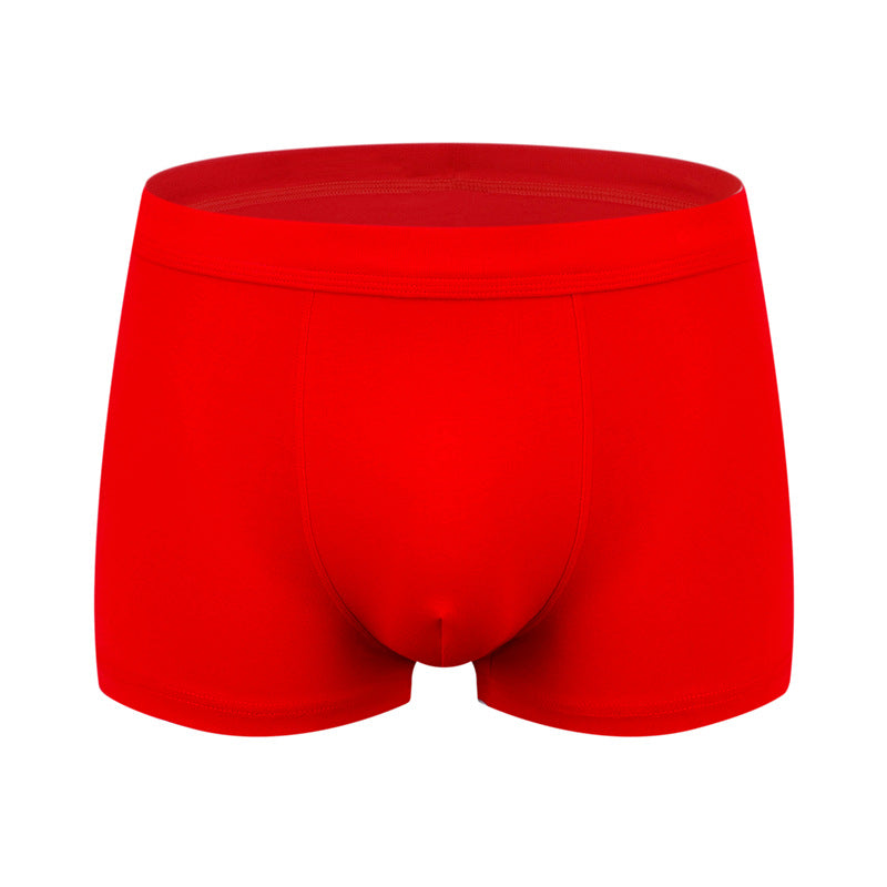 Pure cotton men's underwear plus size fat guy boxer briefs breathable 3D seamless youth cotton red boxer briefs