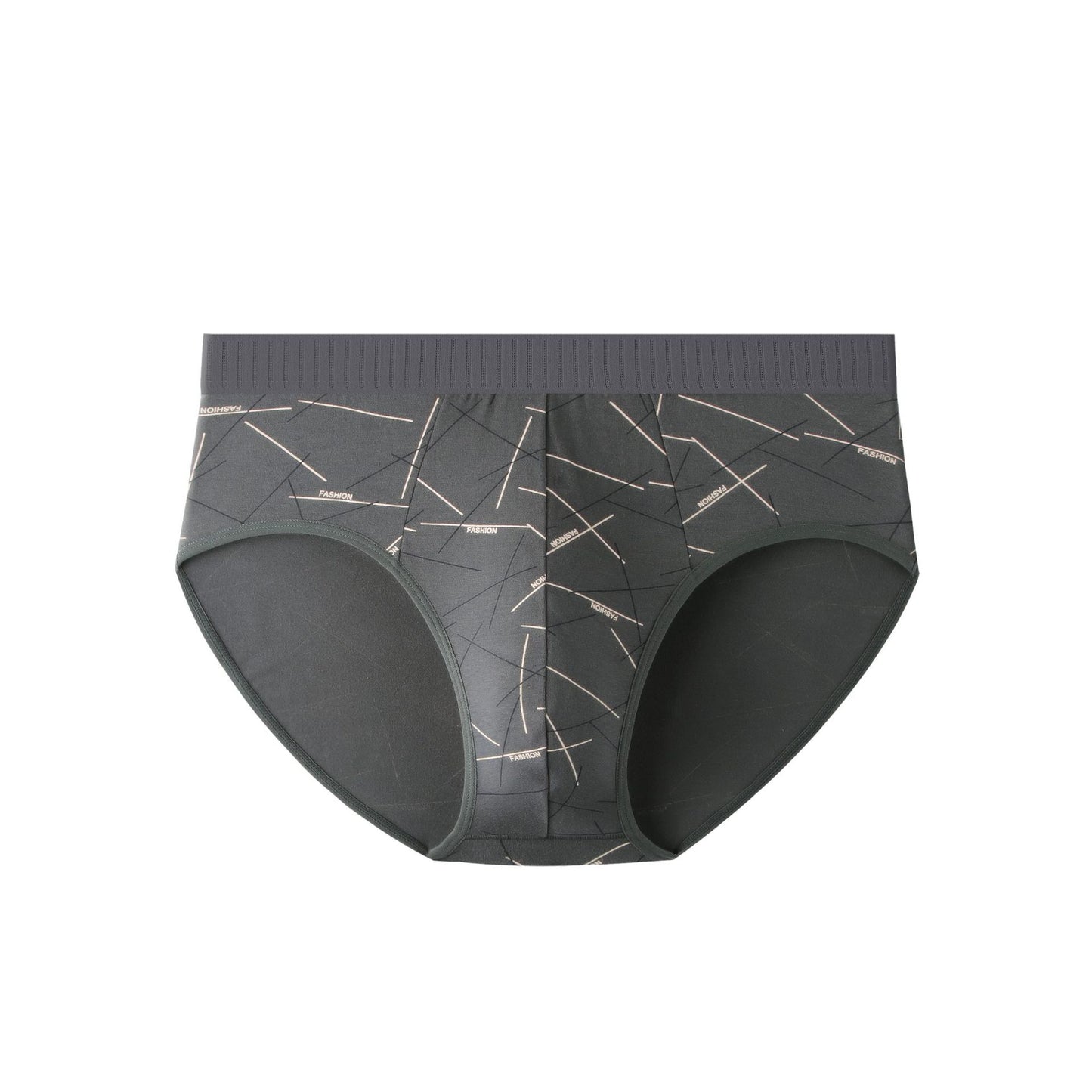 New Men's Underwear Mid-Rise Cotton Printed Comfortable Breathable Antibacterial Bottom Crotch Briefs Cotton Waistband