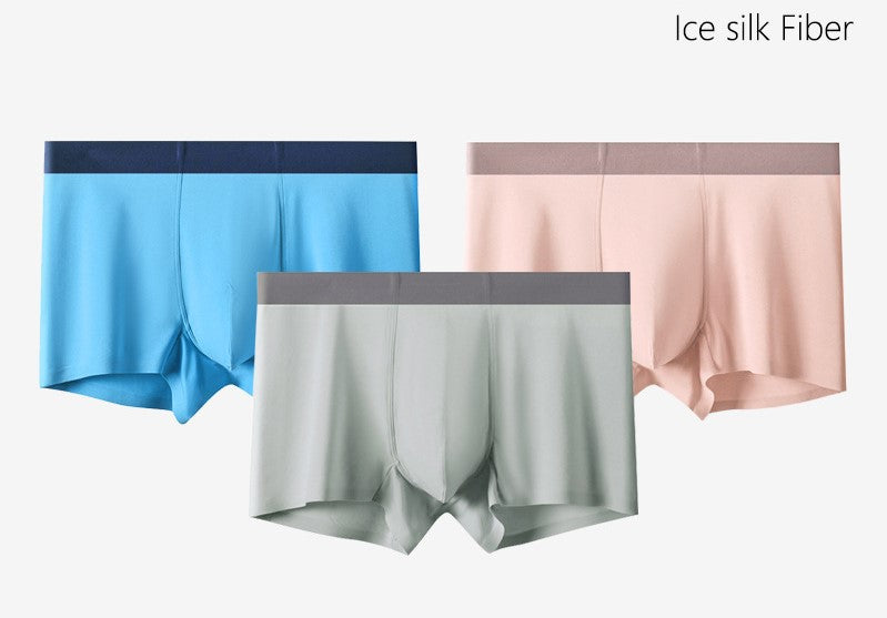 Ice silk men's underwear male students double-layer inner crotch breathable and comfortable summer boxer shorts