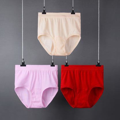 Pure cotton ribbed high waist large size briefs pure cotton high waist middle-aged and elderly pants