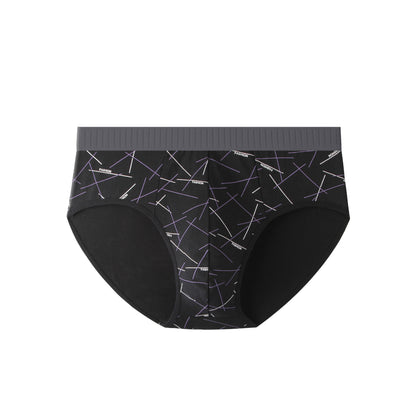 New Men's Underwear Mid-Rise Cotton Printed Comfortable Breathable Antibacterial Bottom Crotch Briefs Cotton Waistband