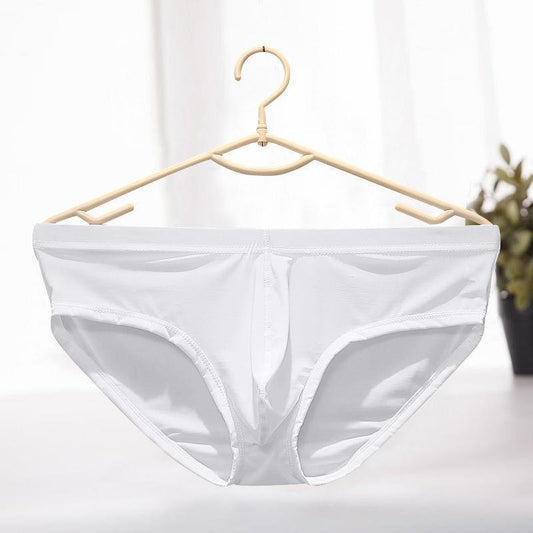 Men's ice silk briefs summer thin breathable panties convex shorts