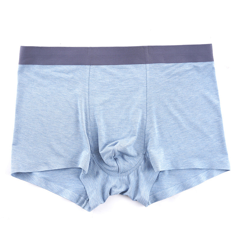 Modal underwear men's solid color one-piece seamless underwear mid-waist boxer shorts