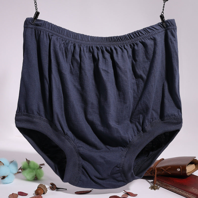 Middle-aged and elderly men's cotton underwear antibacterial breathable bottom loose cotton popular high waist briefs