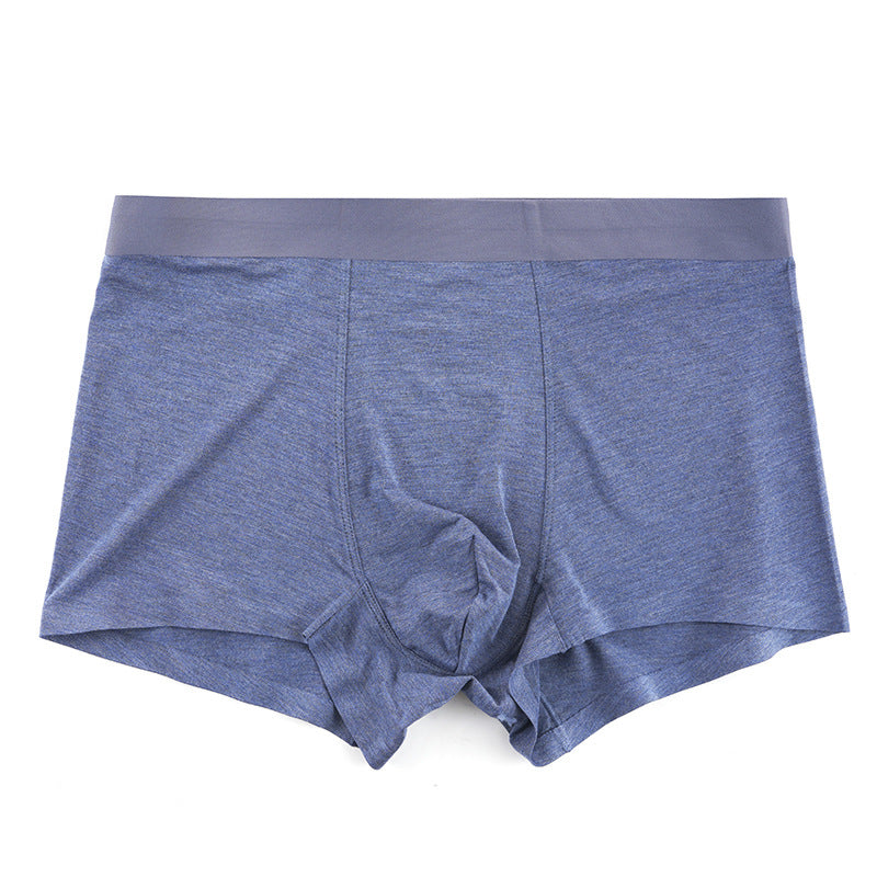 Modal underwear men's solid color one-piece seamless underwear mid-waist boxer shorts