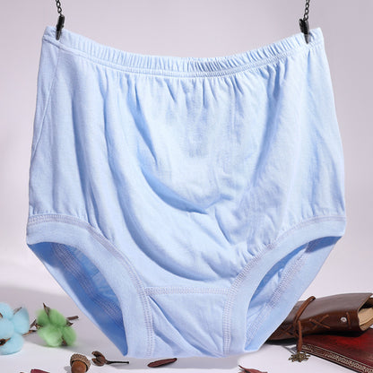 Middle-aged and elderly men's cotton underwear antibacterial breathable bottom loose cotton popular high waist briefs