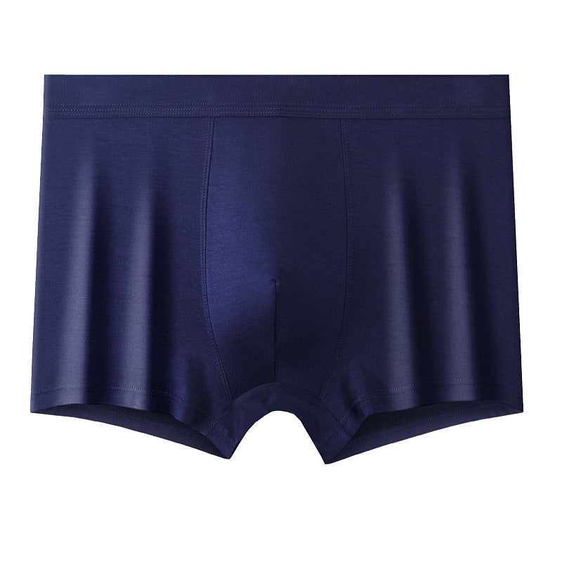 Men's boxer briefs modal high elastic large size sexy solid color boys seamless mid-waist shorts