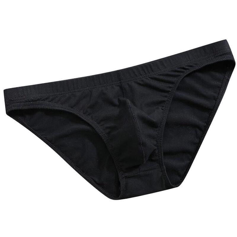 New Men's Ice Silk Briefs Sexy Breathable Low-Rise Thin Nylon Briefs