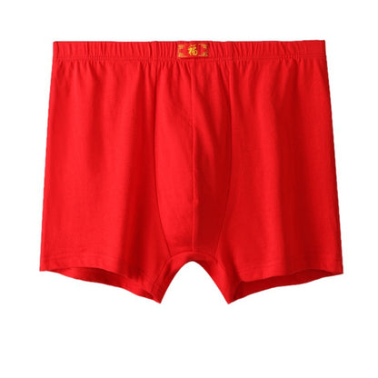 Men's underwear pure cotton boxer shorts for middle-aged and elderly fat men high waist loose shorts