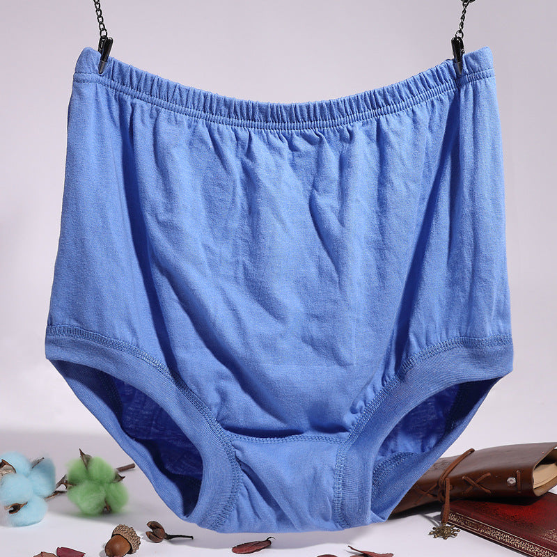 Middle-aged and elderly men's cotton underwear antibacterial breathable bottom loose cotton popular high waist briefs