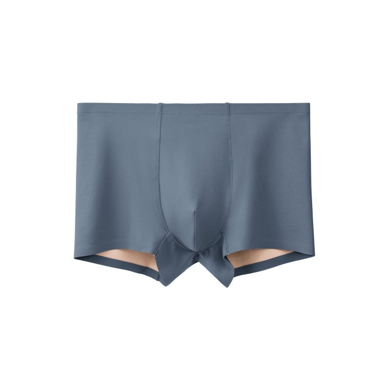 Men's underwear 100 double-sided cotton underwear men's ice silk solid color seamless underwear silk men's boxer