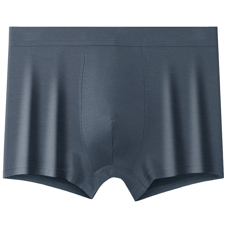 Men's boxer briefs modal high elastic large size sexy solid color boys seamless mid-waist shorts