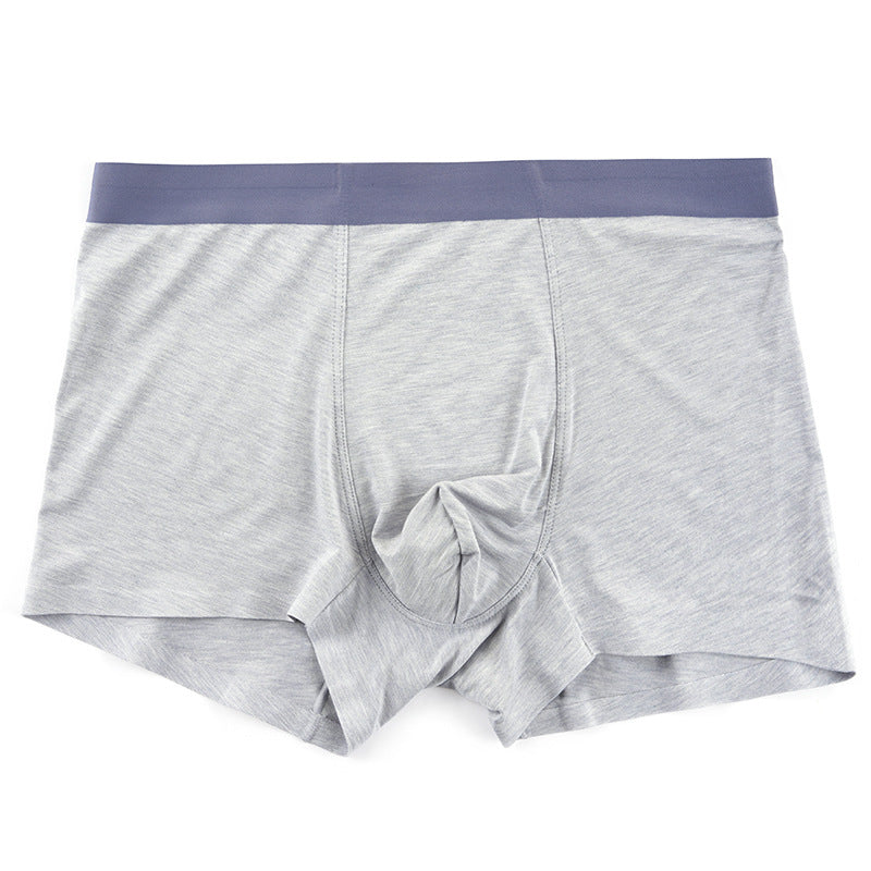 Modal underwear men's solid color one-piece seamless underwear mid-waist boxer shorts