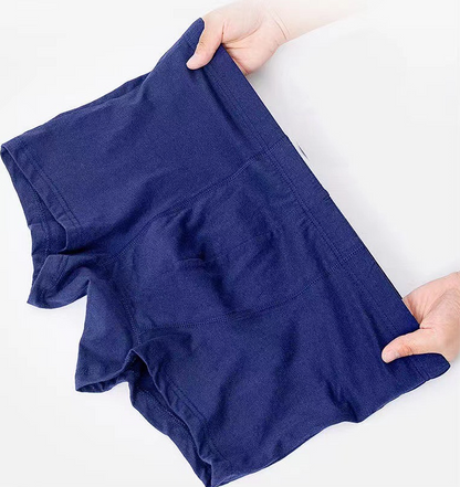 Men's boxer briefs pure cotton underwear for middle-aged and elderly people, loose cotton, fat guy, large size, mid-waist boxer shorts