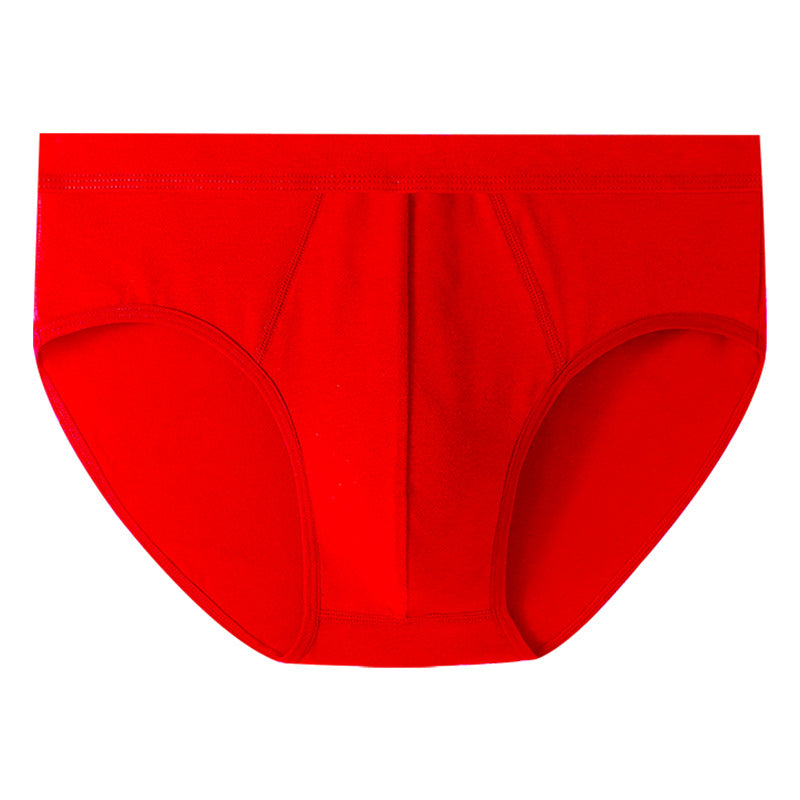 New pure cotton men's underwear high waist breathable large size briefs plus fat guy loose red fat pants