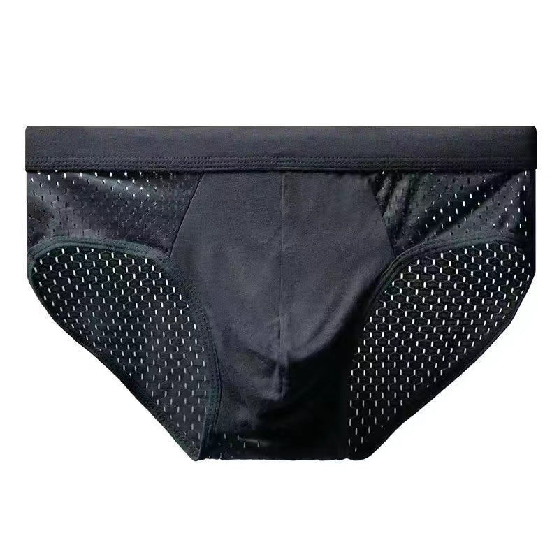 Summer men's ice silk underwear thin breathable briefs mesh boxer pants men's underwear