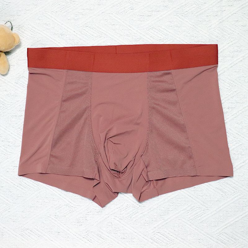 Summer hot-selling mesh ice silk air-conditioning pants men's underwear seamless thin boxer shorts young men summer breathable