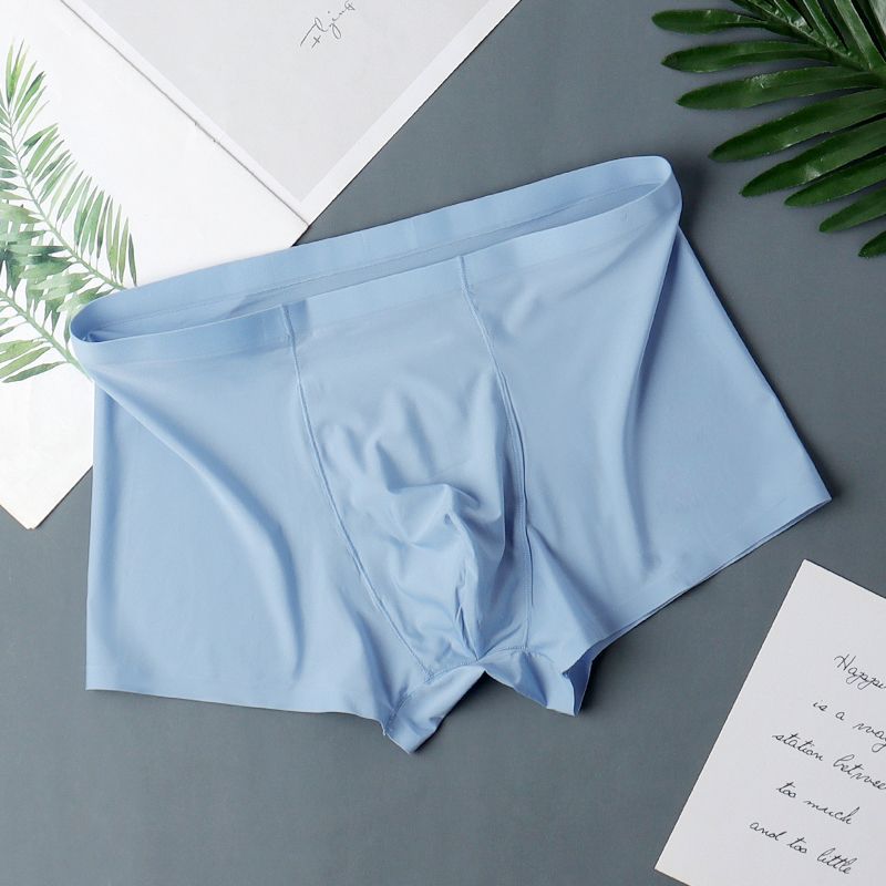 Men's underwear men's boxer briefs summer ice silk thin shorts head trend seamless bottoms pants youth breathable pants