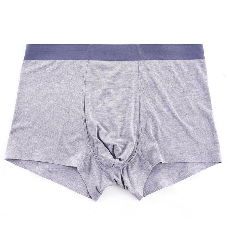 Modal underwear men's solid color one-piece seamless underwear mid-waist boxer shorts