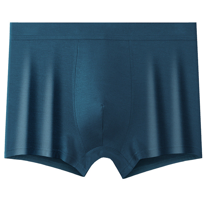 Men's boxer briefs modal high elastic large size sexy solid color boys seamless mid-waist shorts