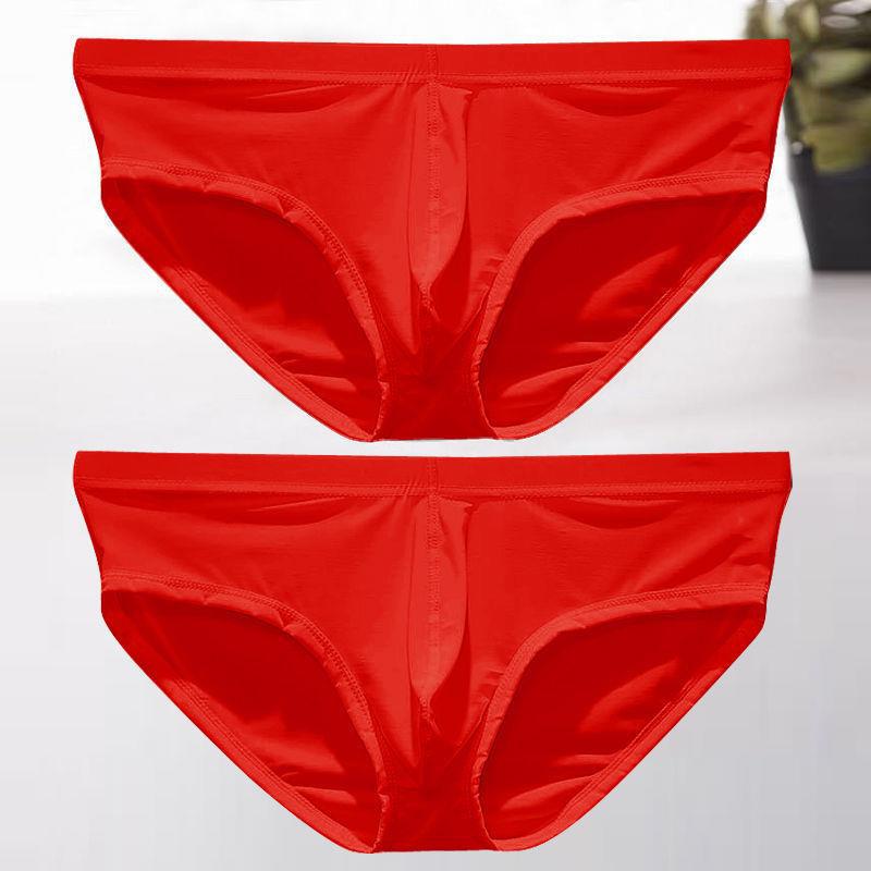 Men's ice silk briefs summer thin breathable panties convex shorts