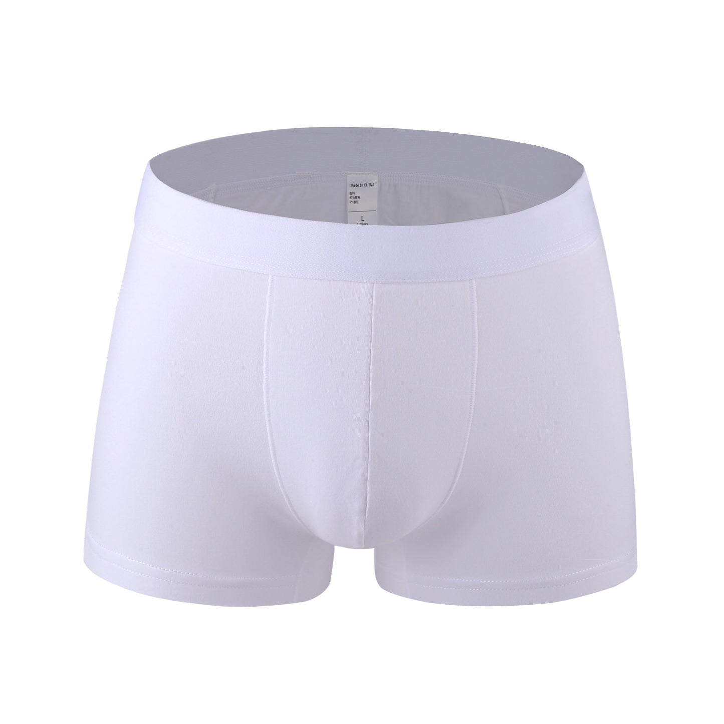 Men's Underwear Cotton White Briefs Men's Mid-Rise Breathable Boxer Knit Solid Color