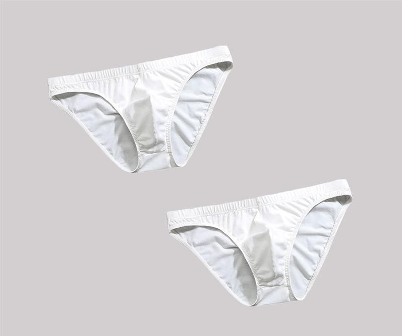 New Men's Ice Silk Briefs Sexy Breathable Low-Rise Thin Nylon Briefs