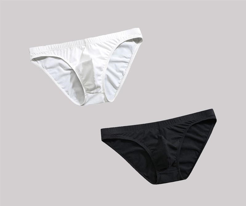 New Men's Ice Silk Briefs Sexy Breathable Low-Rise Thin Nylon Briefs