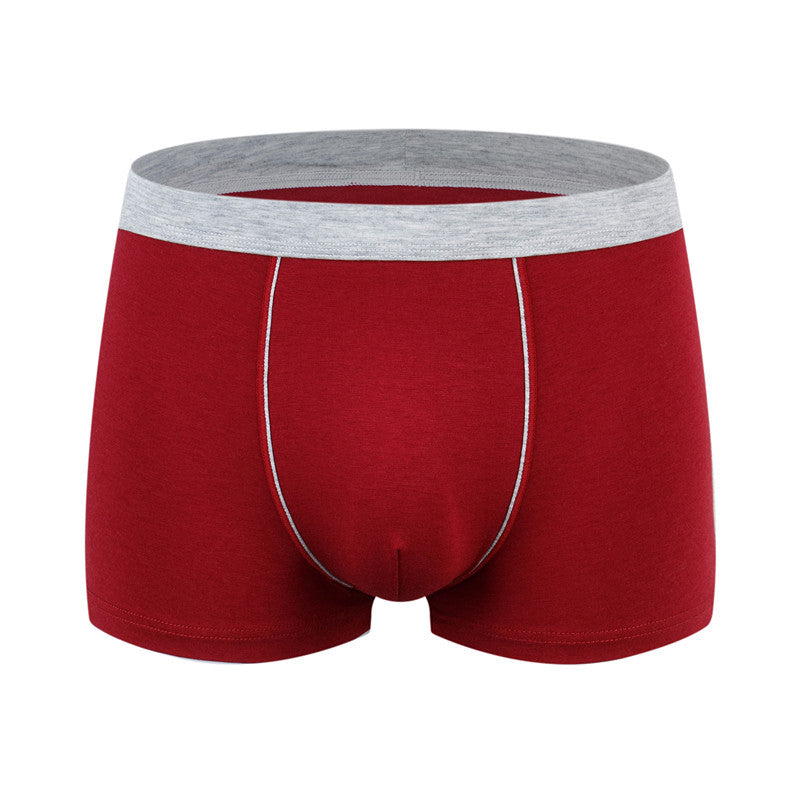 Pure cotton men's underwear plus size fat guy boxer briefs breathable 3D seamless youth cotton red boxer briefs