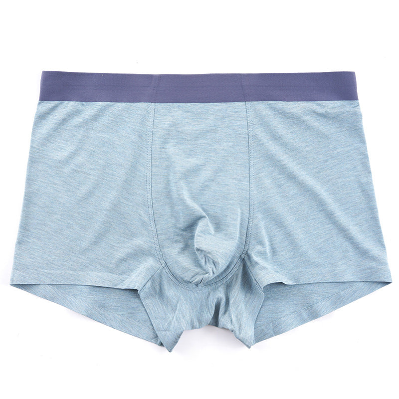 Modal underwear men's solid color one-piece seamless underwear mid-waist boxer shorts