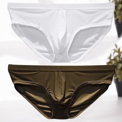 Men's ice silk briefs summer thin breathable panties convex shorts