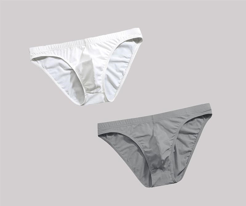 New Men's Ice Silk Briefs Sexy Breathable Low-Rise Thin Nylon Briefs