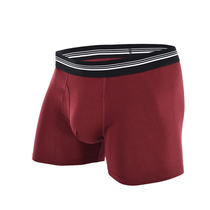 Men's underwear stretch cotton mid waist breathable long men's sports boxer shorts