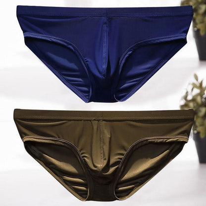 Men's ice silk briefs summer thin breathable panties convex shorts